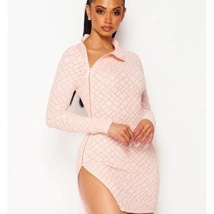 Long sleeve zipper dress with different zipper ways of use